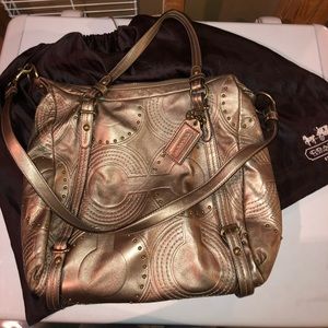 Authentic Metallic gold Coach purse